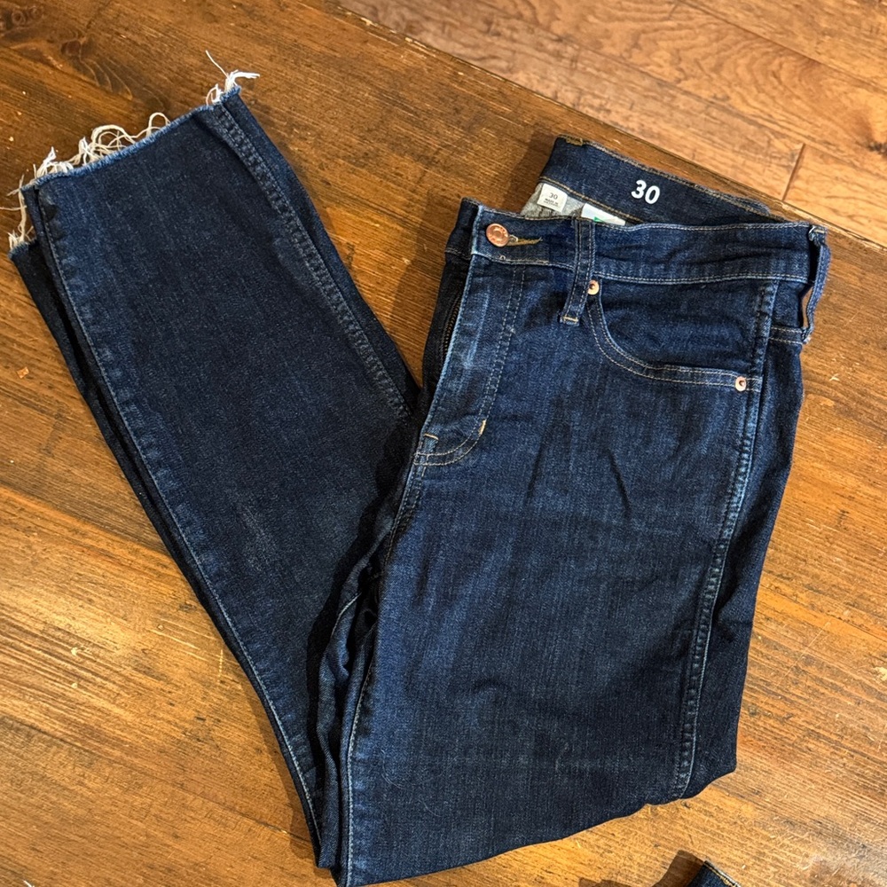 J. Crew Dark Blue Straight Leg Jeans
